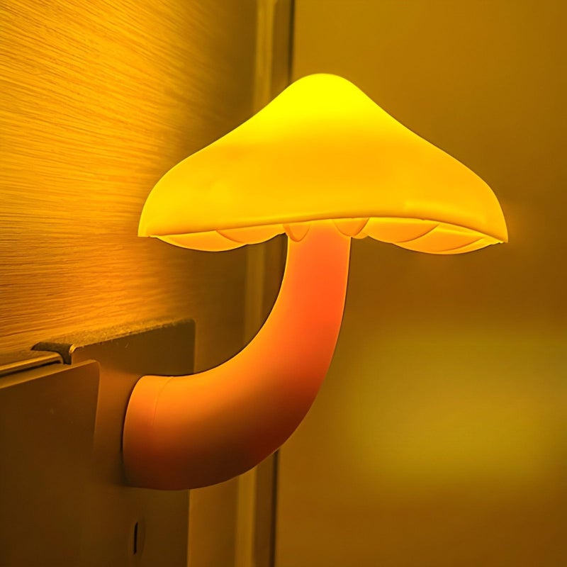 ESUPPORT Mushroom-Shaped Energy Saving Sensor LED Night Light with Plug Yellow(Average Life Expectancy 50000h) - Image 1